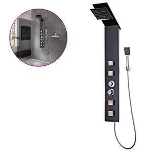 Sistema pannello doccia doccetta bagno WC vetro marrone 02_0003121