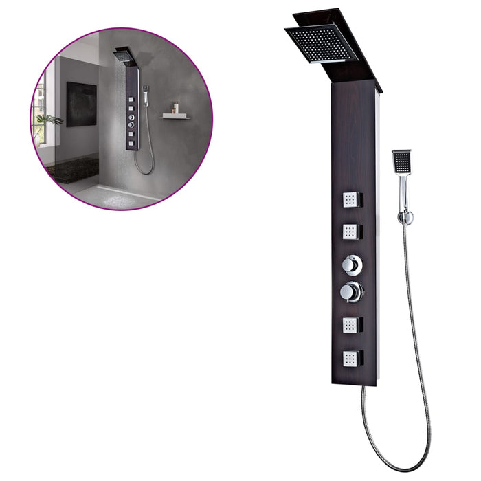 Sistema pannello doccia doccetta bagno WC vetro marrone 02_0003121