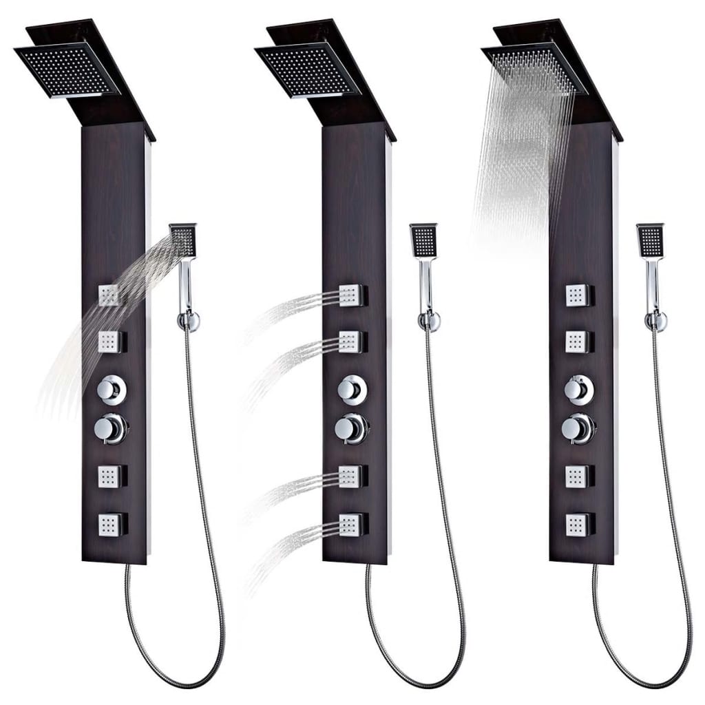 Sistema pannello doccia doccetta bagno WC vetro marrone 02_0003121