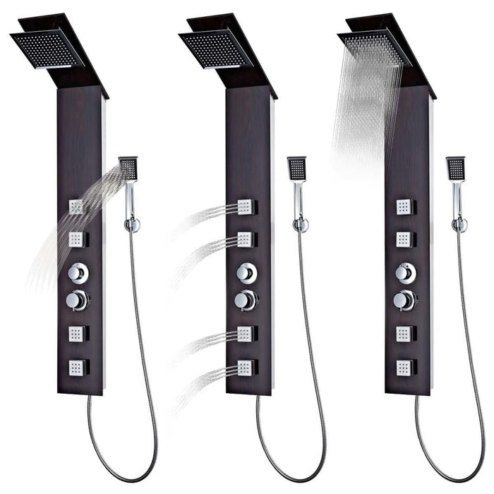 Sistema pannello doccia doccetta bagno WC vetro marrone 02_0003121