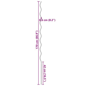 20 pz Supporti a Spirale per Piante 170 cm in Acciaio Zincato 142414