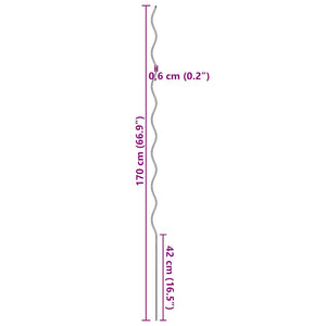 5 pz Supporti a Spirale per Piante 170 cm in Acciaio Zincato 142415