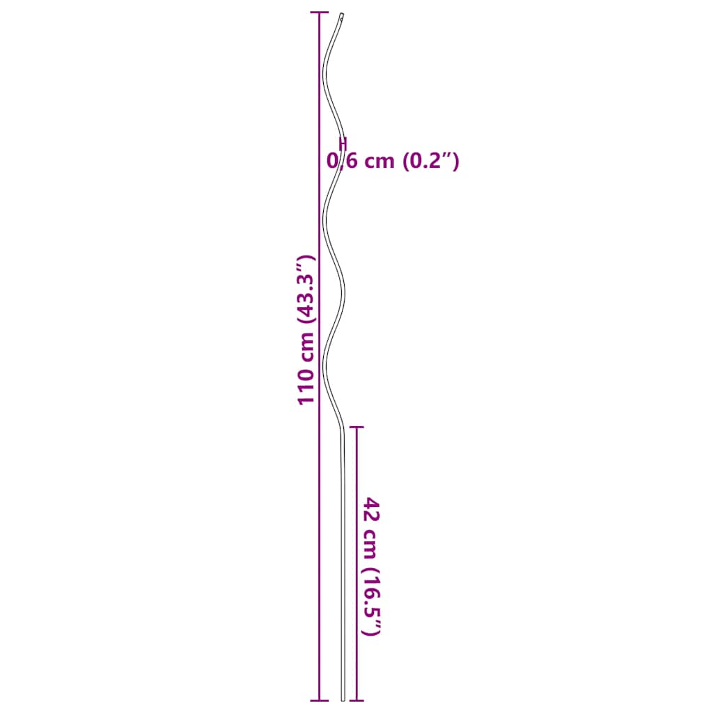 50 pz Supporti a Spirale per Piante 110 cm in Acciaio Zincato 142416