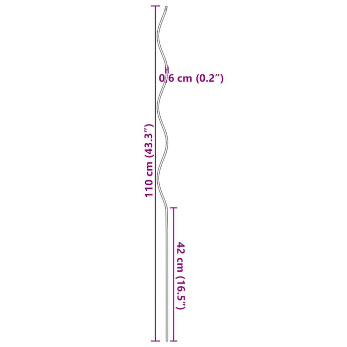 50 pz Supporti a Spirale per Piante 110 cm in Acciaio Zincato 142416