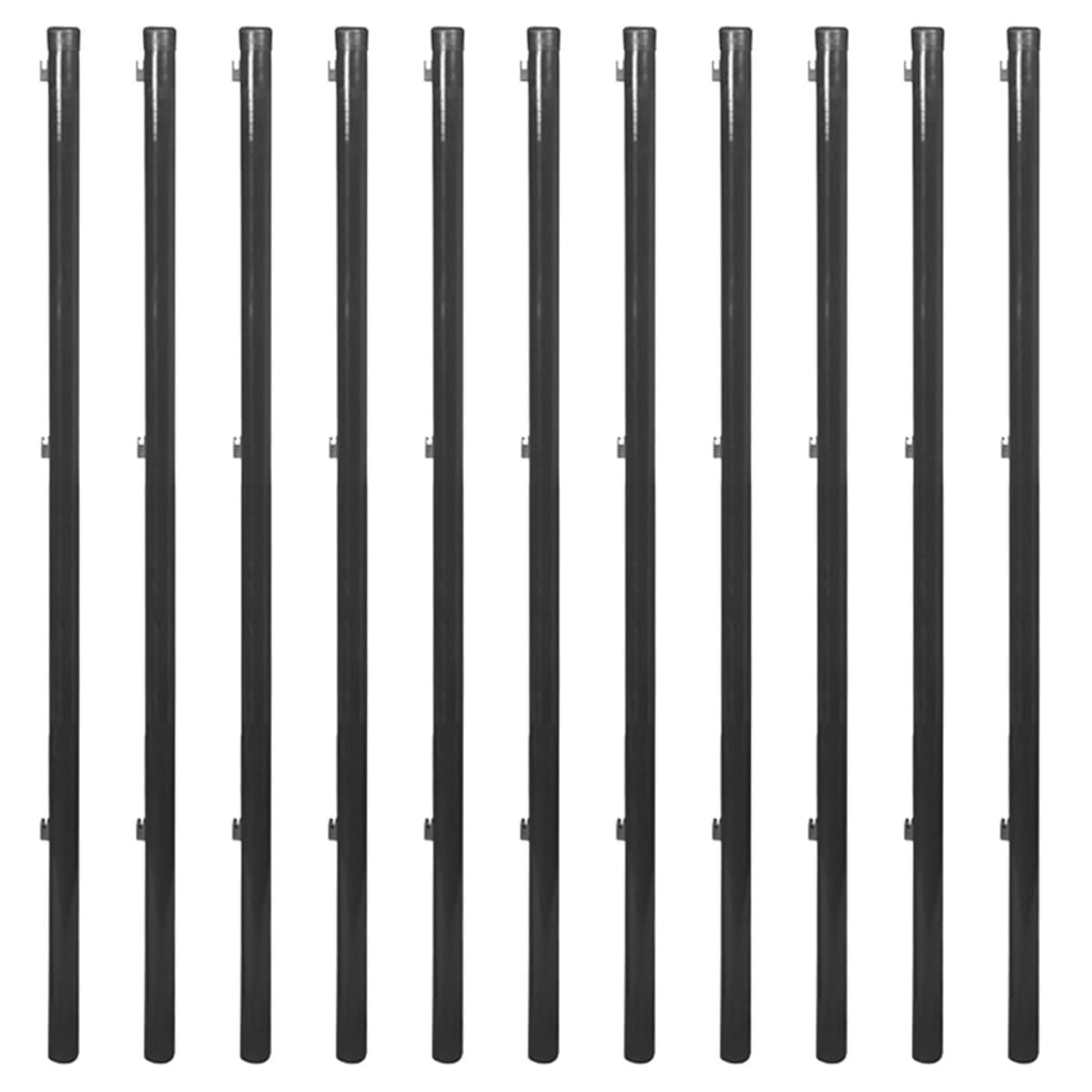 Set Rete di Recinzione con Picchetti 0,8x25 m Grigia 142459