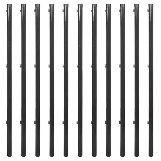 Set Rete di Recinzione con Picchetti 0,8x25 m Grigia 142459