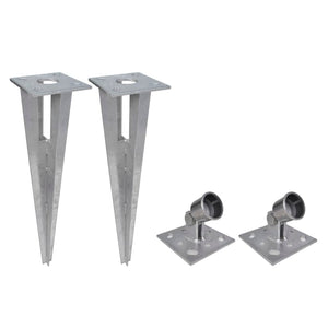 Set Rete di Recinzione con Picchetti 0,8x25 m Grigia 142459