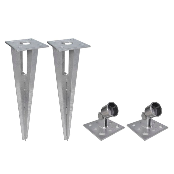 Set Rete di Recinzione con Picchetti 0,8x25 m Grigia 142459