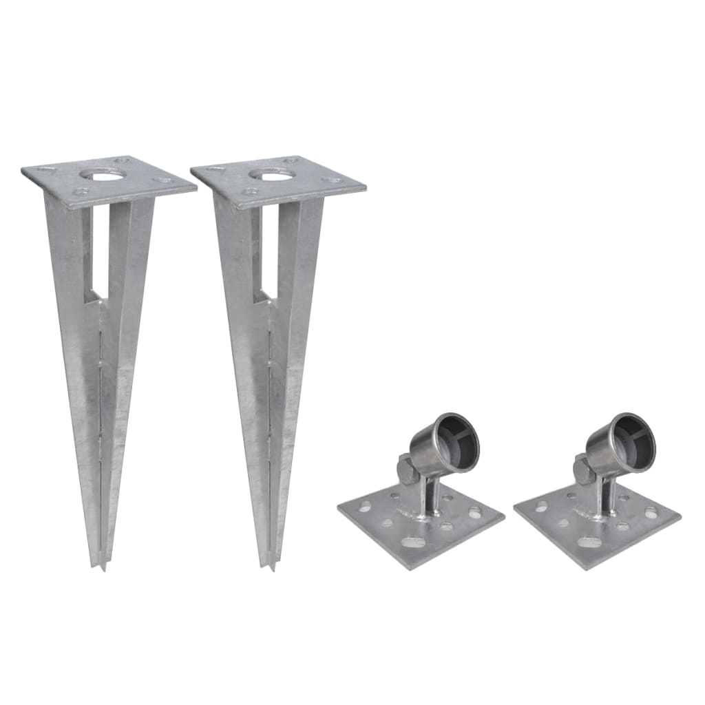 Set Rete di Recinzione con Picchetti 0,8x25 m Grigia