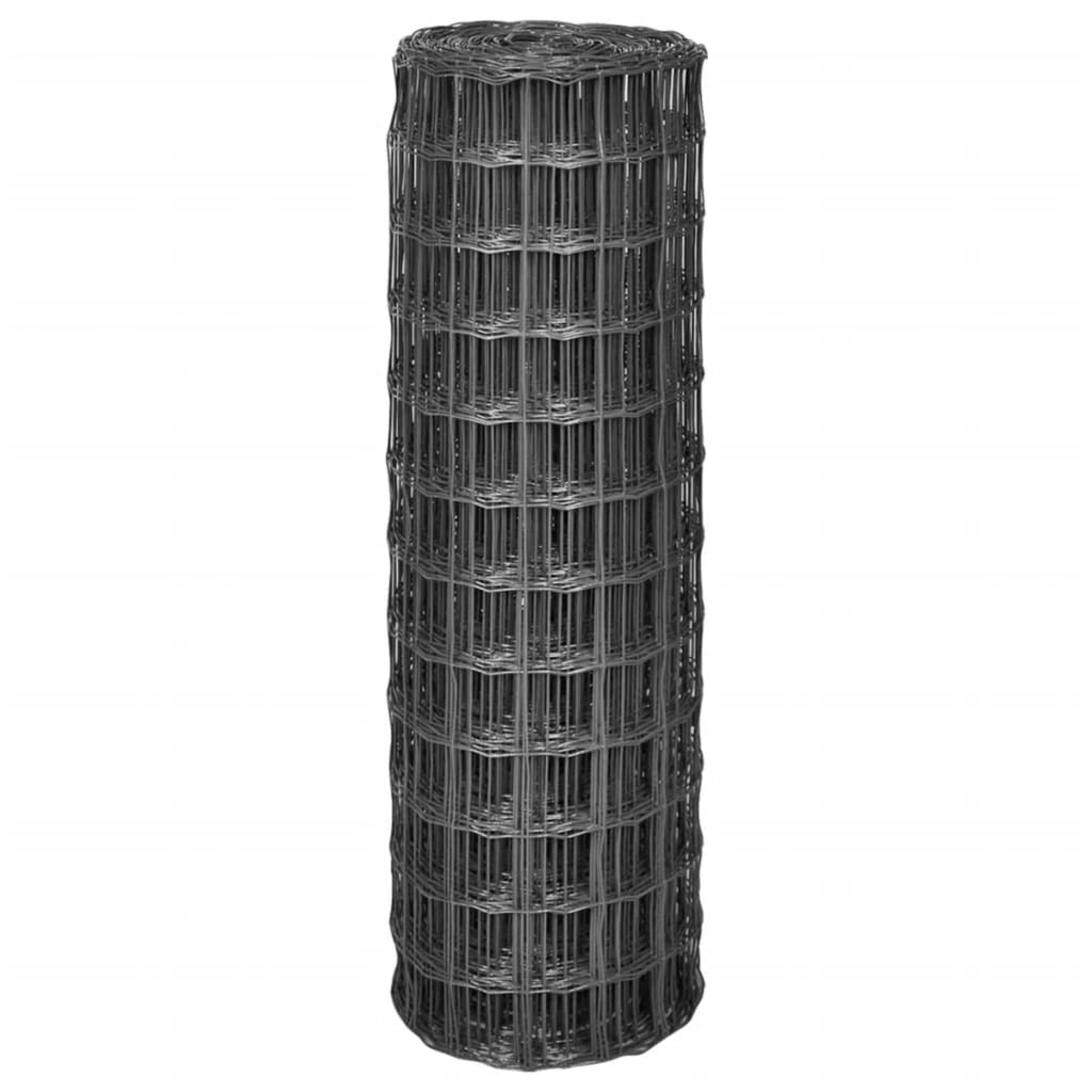 Recinzione Euro in Acciaio 10x1,2 m Grigia cod mxl 7452