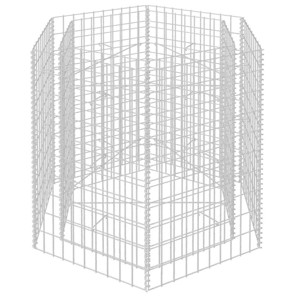 Gabbione Letto Rialzato da Giardino Esagonale 100x90x100 cm 142533