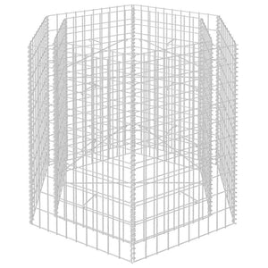 Gabbione Letto Rialzato da Giardino Esagonale 100x90x100 cm 142533
