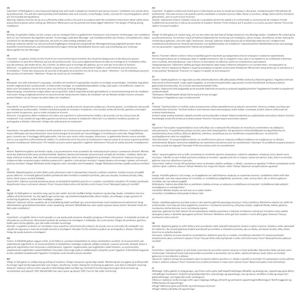 Gabbione in Rete in Acciaio per 3 Cassonetti 250x100x120 cm 142560