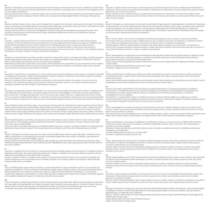 Gabbione in Rete in Acciaio per 3 Cassonetti 250x100x120 cm 142560