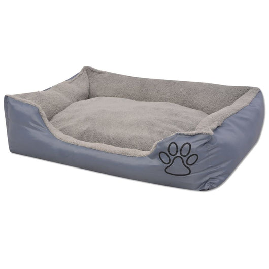 Letto per cani con cuscino imbottito 50 cm grigio 02_0001570
