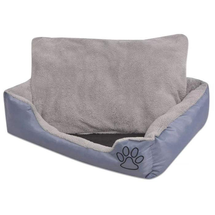 Cuccia per cani con cuscino imbottito misura 75 cm grigio 02_0001564
