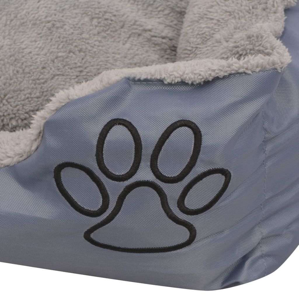 Cuccia per cani con cuscino imbottito misura 75 cm grigio 02_0001564