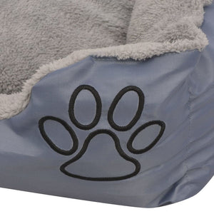 Cuccia per cani con cuscino imbottito misura 75 cm grigio 02_0001564