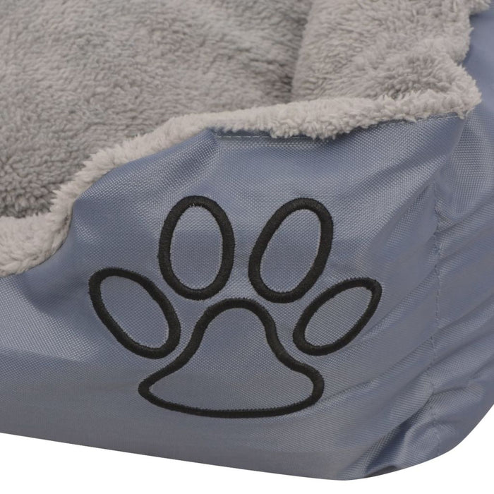Cuccia per cani con cuscino imbottito misura 75 cm grigio 02_0001564