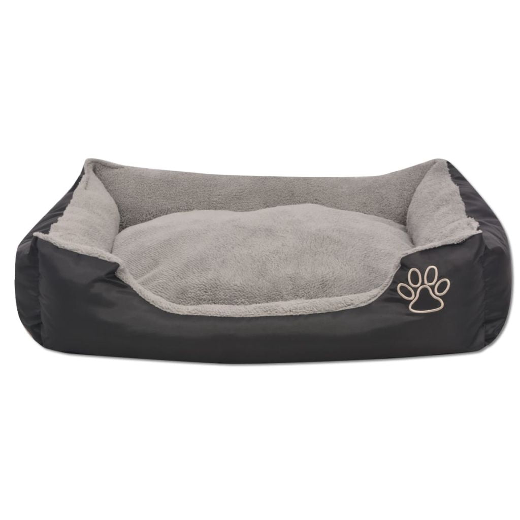 Cuccia per cani con cuscino imbottito 50 cm nero 02_0001571