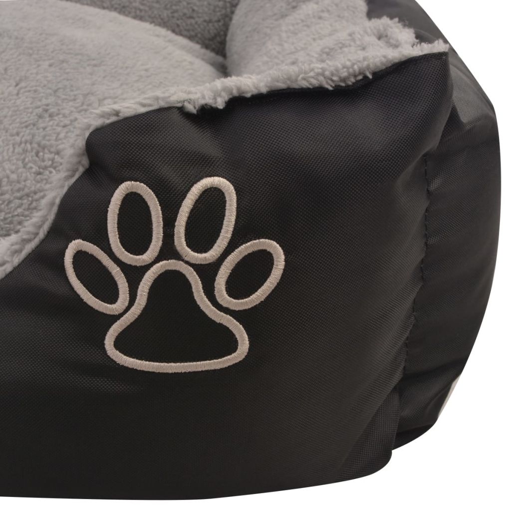 Cuccia per cani con cuscino imbottito 50 cm nero 02_0001571