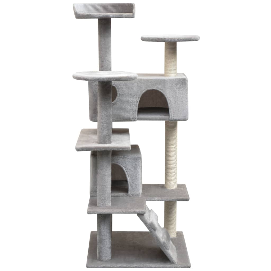 Albero per Gatti con Tiragraffi in Sisal 125 cm Grigio 170475
