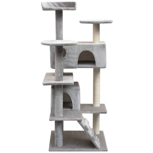 Albero per Gatti con Tiragraffi in Sisal 125 cm Grigio 170475