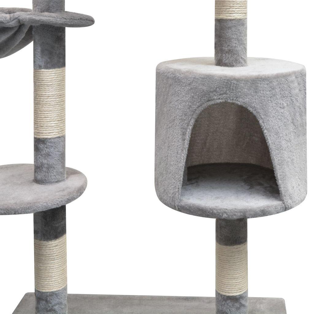 Tiragraffi per gatti nicchia peluche in sisal 125 cm grigio 3702185