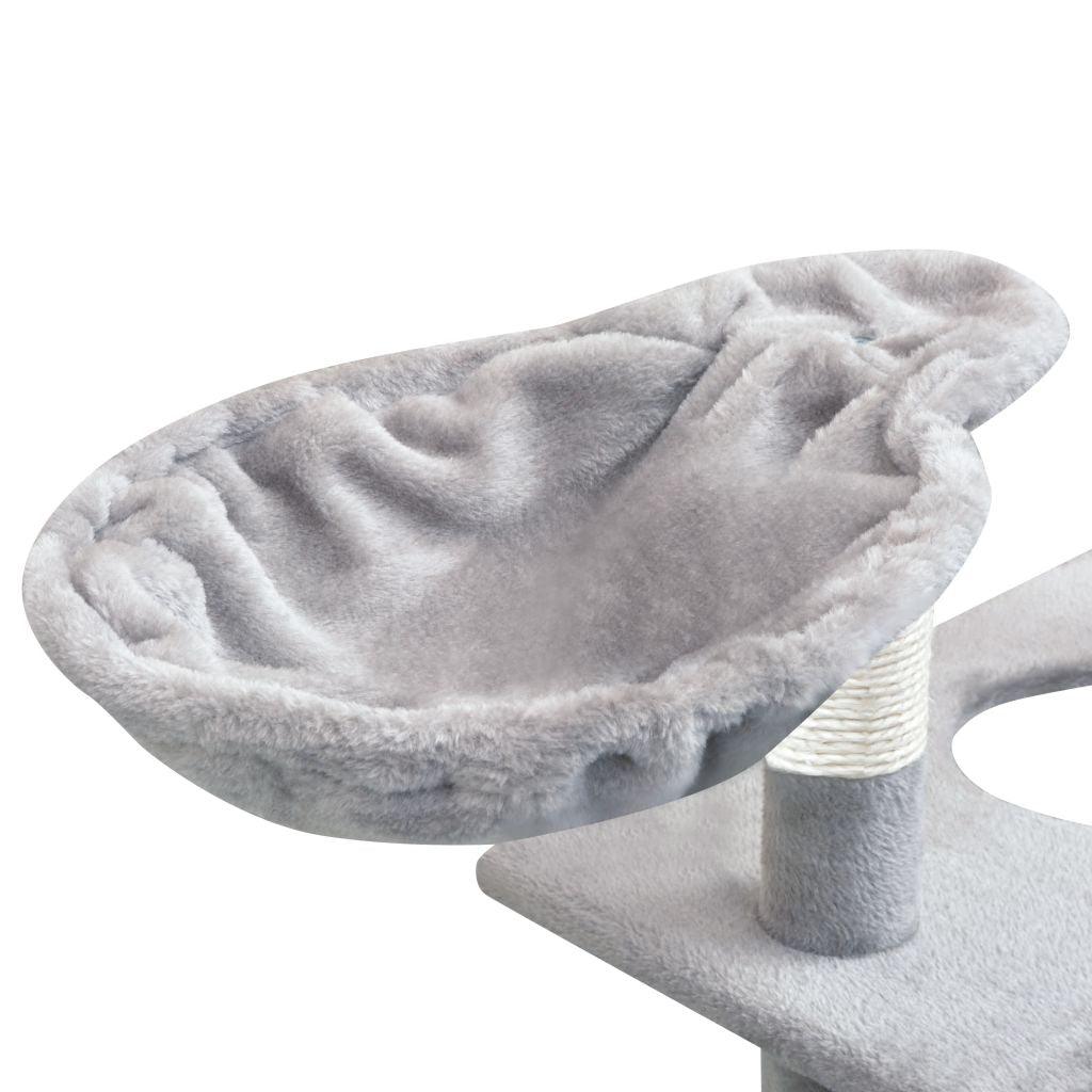 Tiragraffi per gatti nicchia peluche in sisal 150 cm grigio 3702175