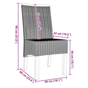 Sedie da Pranzo 4 pz Marroni in Rattan Naturale 243235