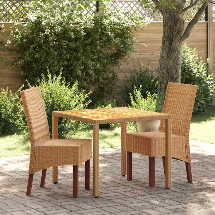 Sedie da Pranzo 4 pz Marroni in Rattan Naturale 243236