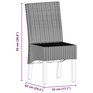Sedie da Pranzo 4 pz Marroni in Rattan Naturale 243236