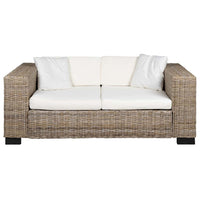 Divano a 2 Posti 7 pz in Rattan Naturale  cod mxl 13291