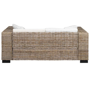 Divano a 2 Posti 7 pz in Rattan Naturale  cod mxl 13291