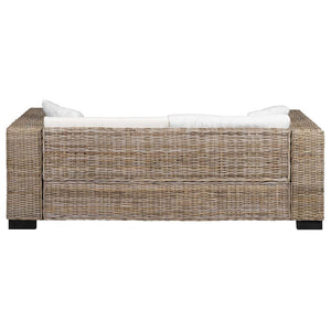 Divano a 3 Posti 8 pz in Rattan Naturale 243246