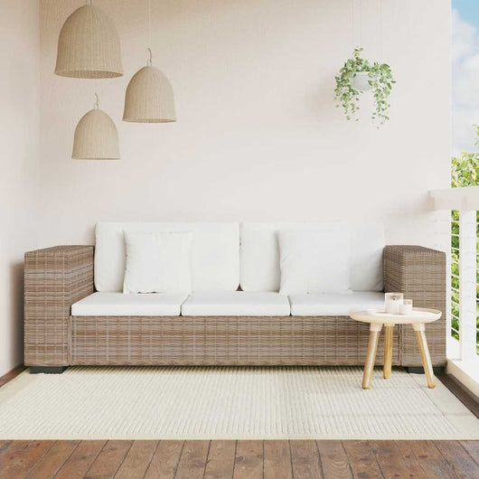 Divano a 3 Posti 8 pz in Rattan Naturale 243246
