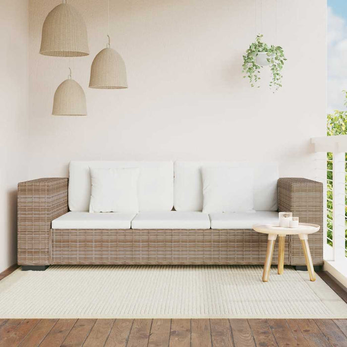Divano a 3 Posti 8 pz in Rattan Naturale 243246
