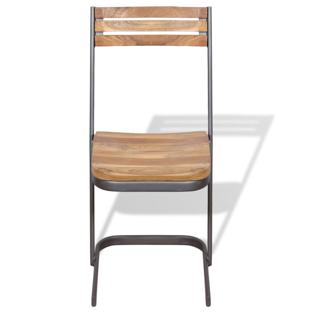 Sedie da Pranzo 2 Pz in Legno Massello di Teak