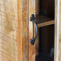 Armadio Vanity Specchiera 2 Armadietti Legno Massello di Mango 243463