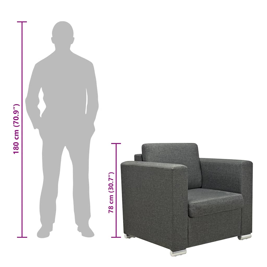 Poltrona Grigio Scuro in Tessuto 243582
