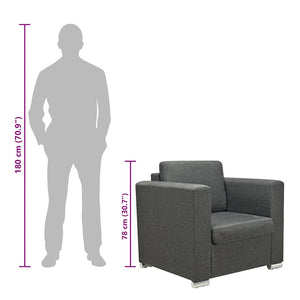 Poltrona Grigio Scuro in Tessuto 243582