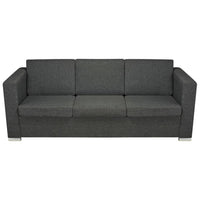 Divano a 3 Posti in Tessuto Grigio Scuro cod mxl 18898