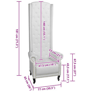 Poltrona a Schienale Alto Bianca in Similpelle 243591