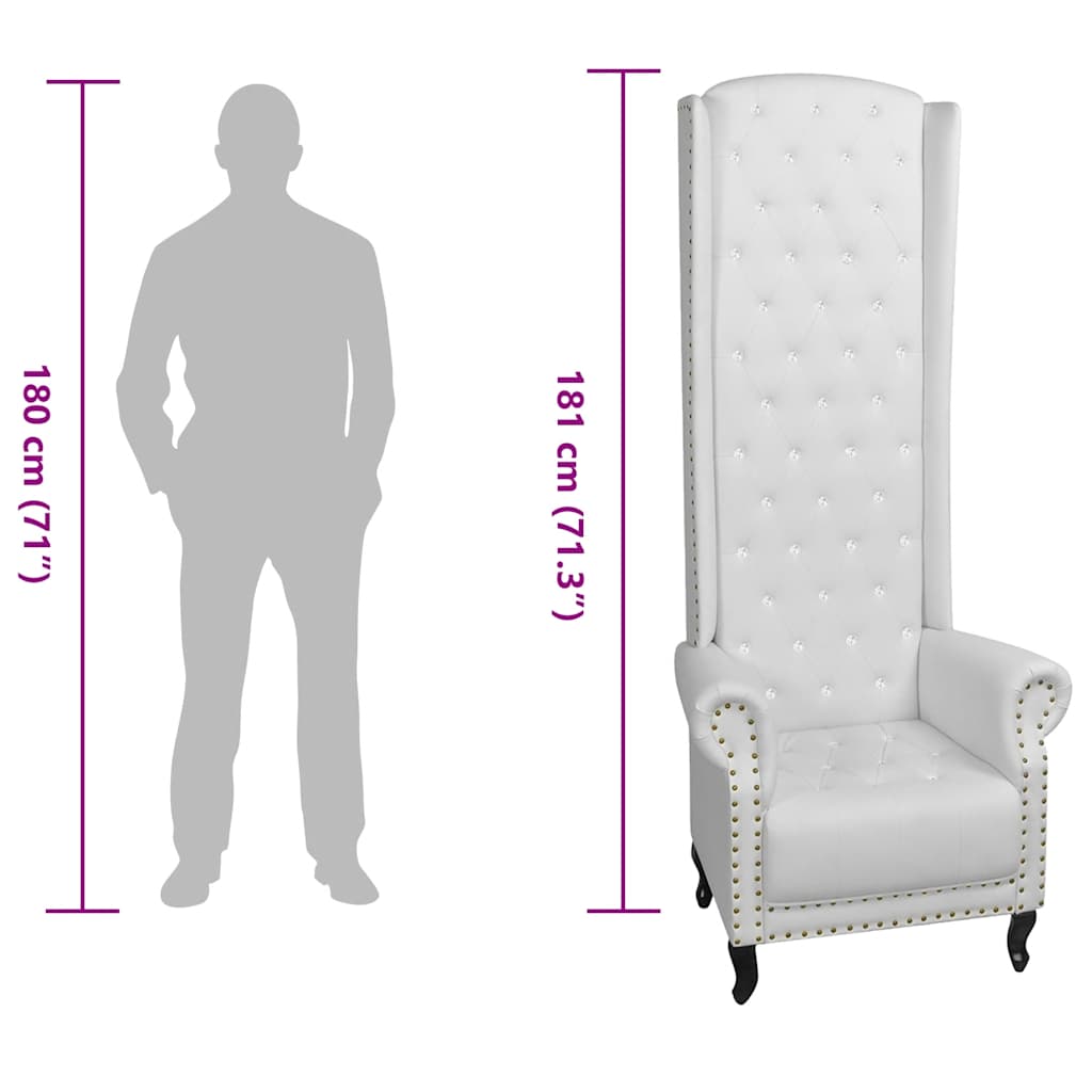 Poltrona a Schienale Alto Bianca in Similpelle 243591