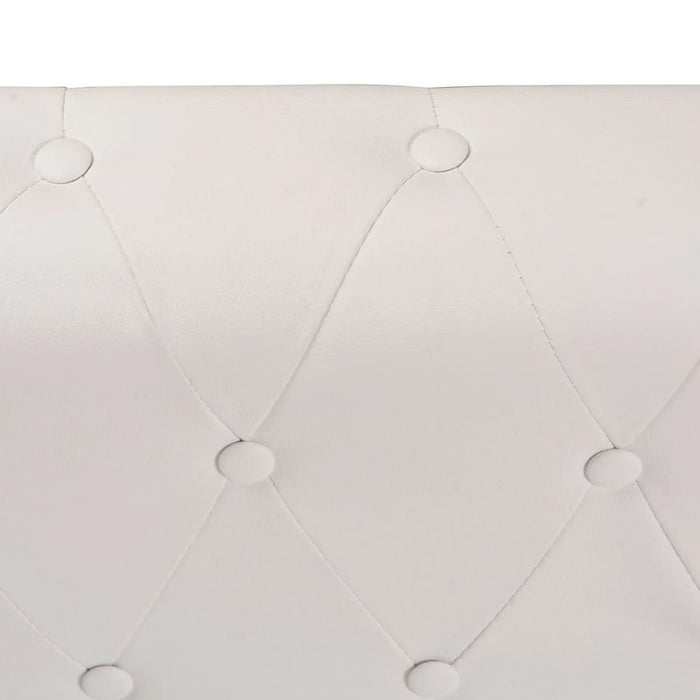 Divano Angolare Chesterfield a 5 Posti Pelle Artificiale Bianca 243613