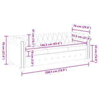 Divano Chersterfield a 3 Posti in Pelle Artificiale Marrone