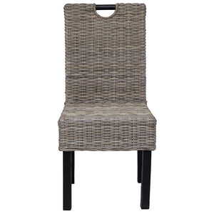 Sedie Sala da Pranzo 2 pz in Rattan Kubu e Legno di Mango cod mxl 47694