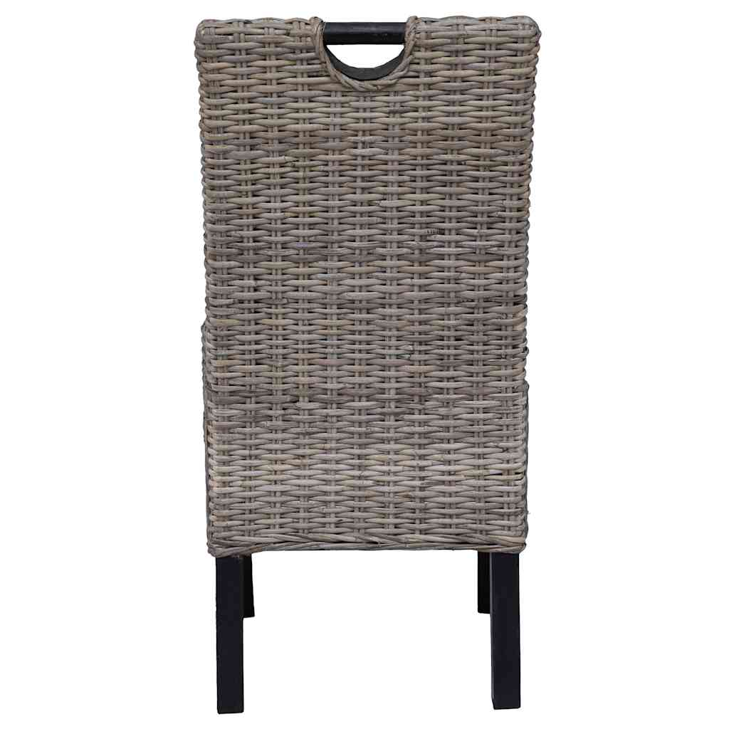 Sedie Sala da Pranzo 2 pz in Rattan Kubu e Legno di Mango cod mxl 47694