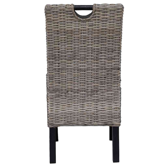 Sedie Sala da Pranzo 2 pz in Rattan Kubu e Legno di Mango cod mxl 47694