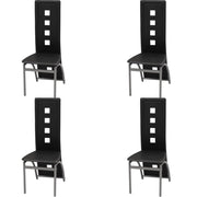 Sedie da Pranzo 4 pz Nere in Similpelle cod mxl 10295